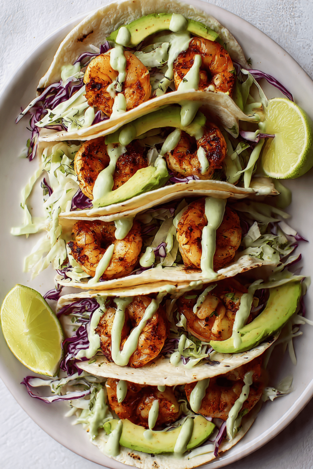 Shrimp Tacos with Avocado Crema