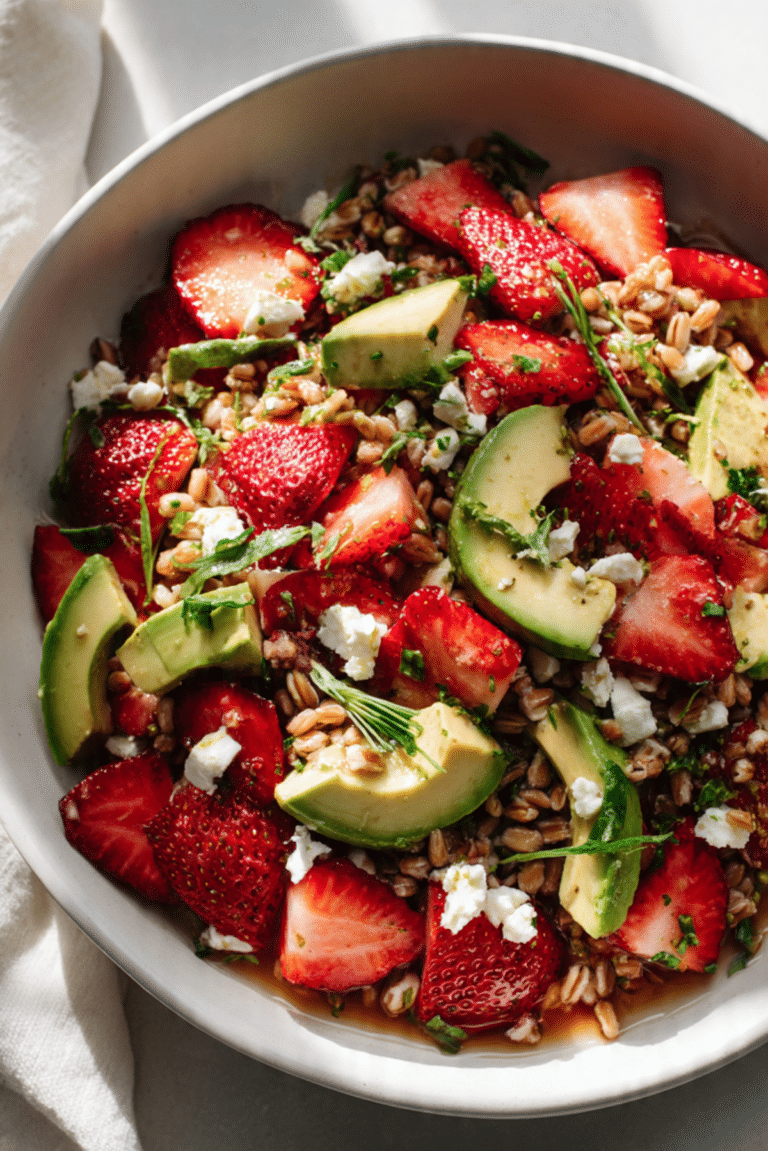Strawberry Avocado Farro Salad