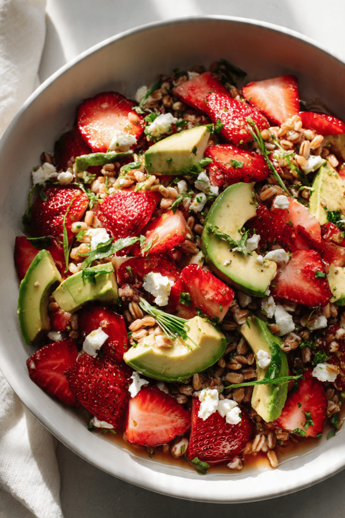 Strawberry Avocado Farro Salad