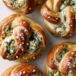 Spinach and Artichoke Stuffed Soft Pretzels