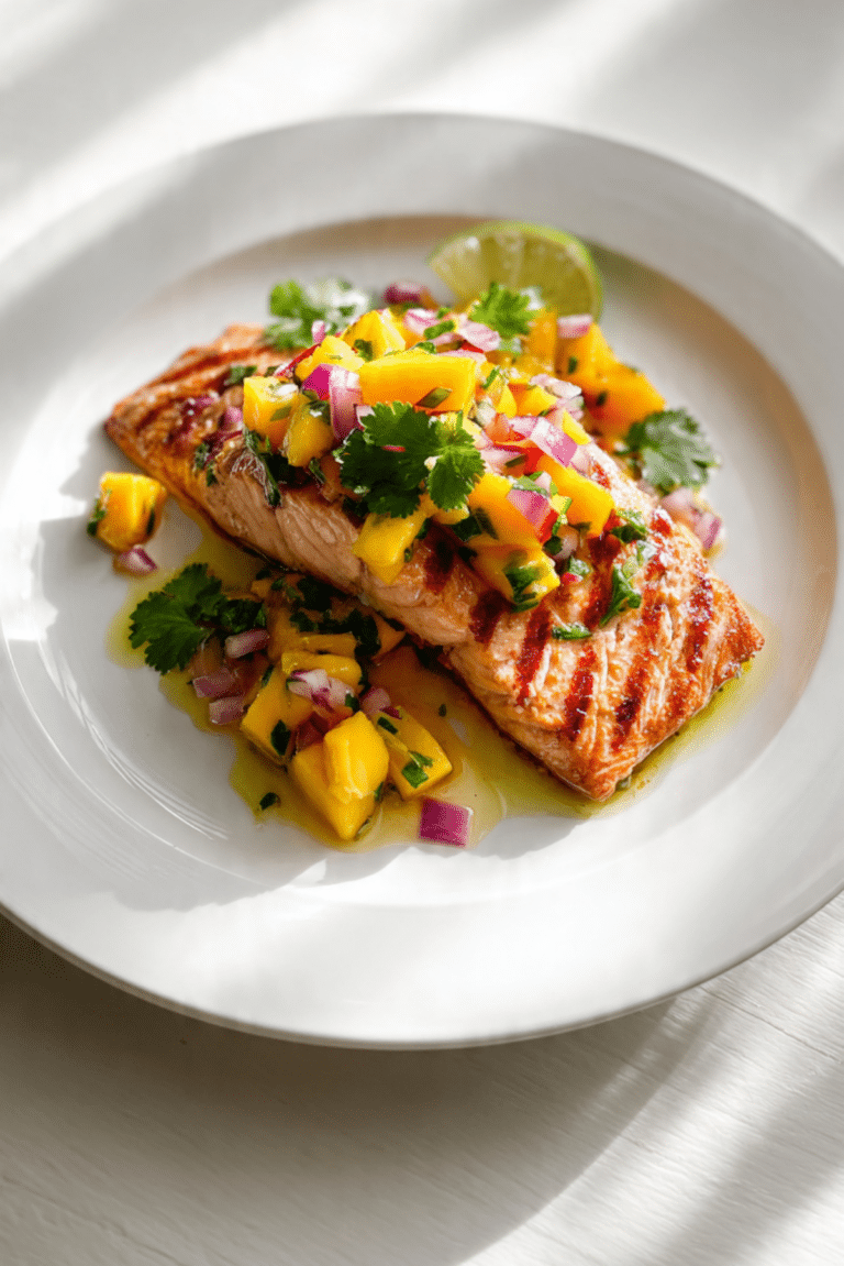 Grilled Salmon with Mango Salsa