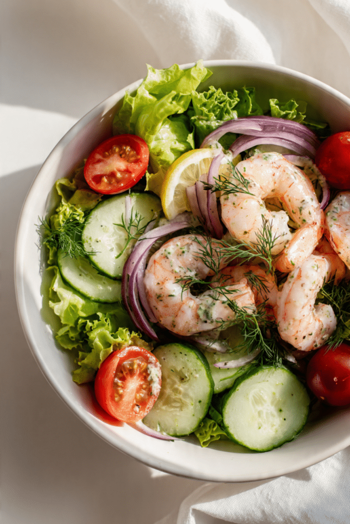 Shrimp Salad, Zesty Lemon Dill Shrimp Salad Bowl