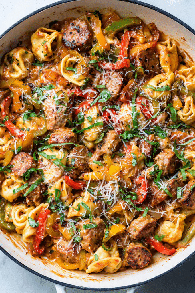 TORTELLINI WITH SAUSAGE AND PEPPERS