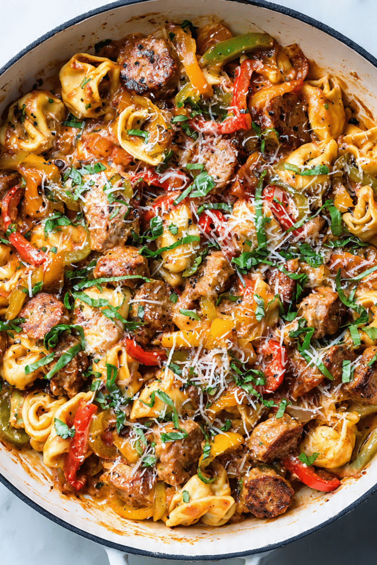 TORTELLINI WITH SAUSAGE AND PEPPERS