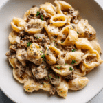 One Pot Creamy Ground Beef Pasta