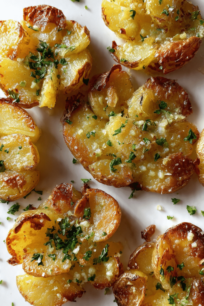 Garlic Butter Smashed Potatoes