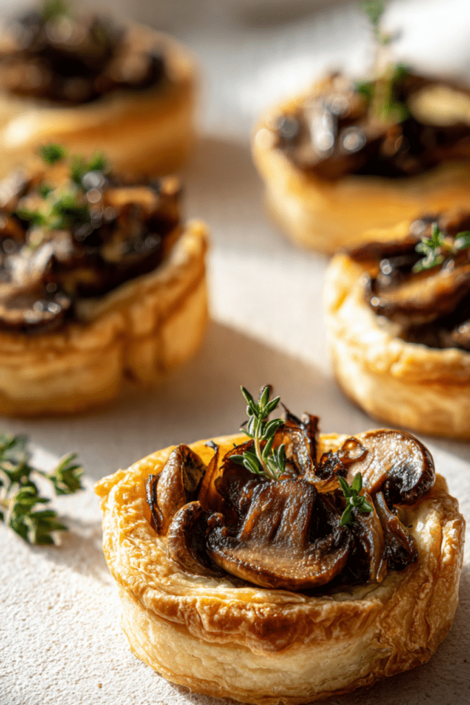 Savory Mushroom and Goat Cheese Tarts with Shallots