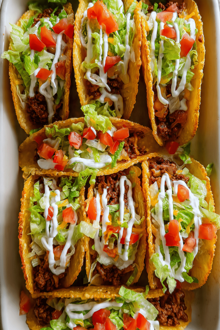 Ground Beef Baked Tacos